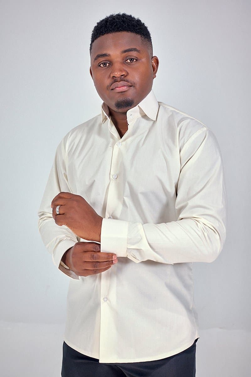 Cream long-sleeve shirt