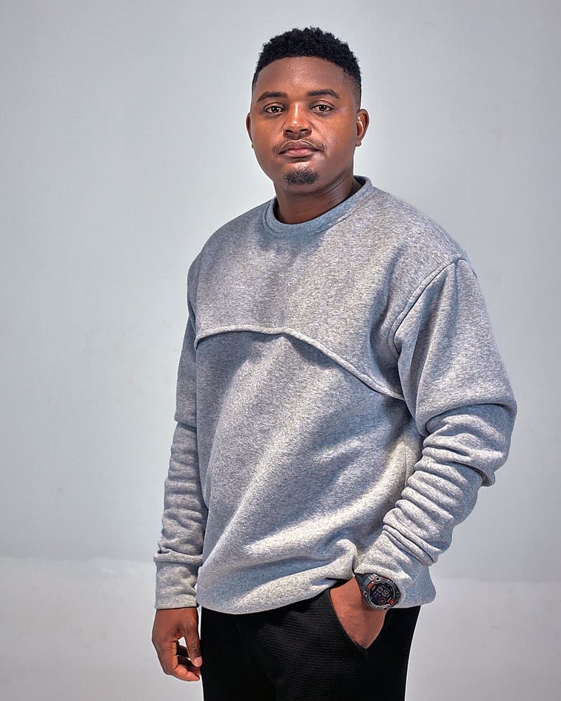 Grey panelled crew-neck sweatshirt